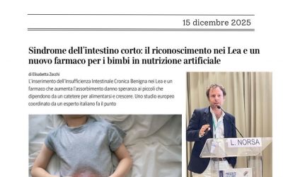 Sindrome Intestino Corto, IICB nei nuovi LEA e terapie innovative: Lorenzo Norsa ne parla al Corriere della Sera